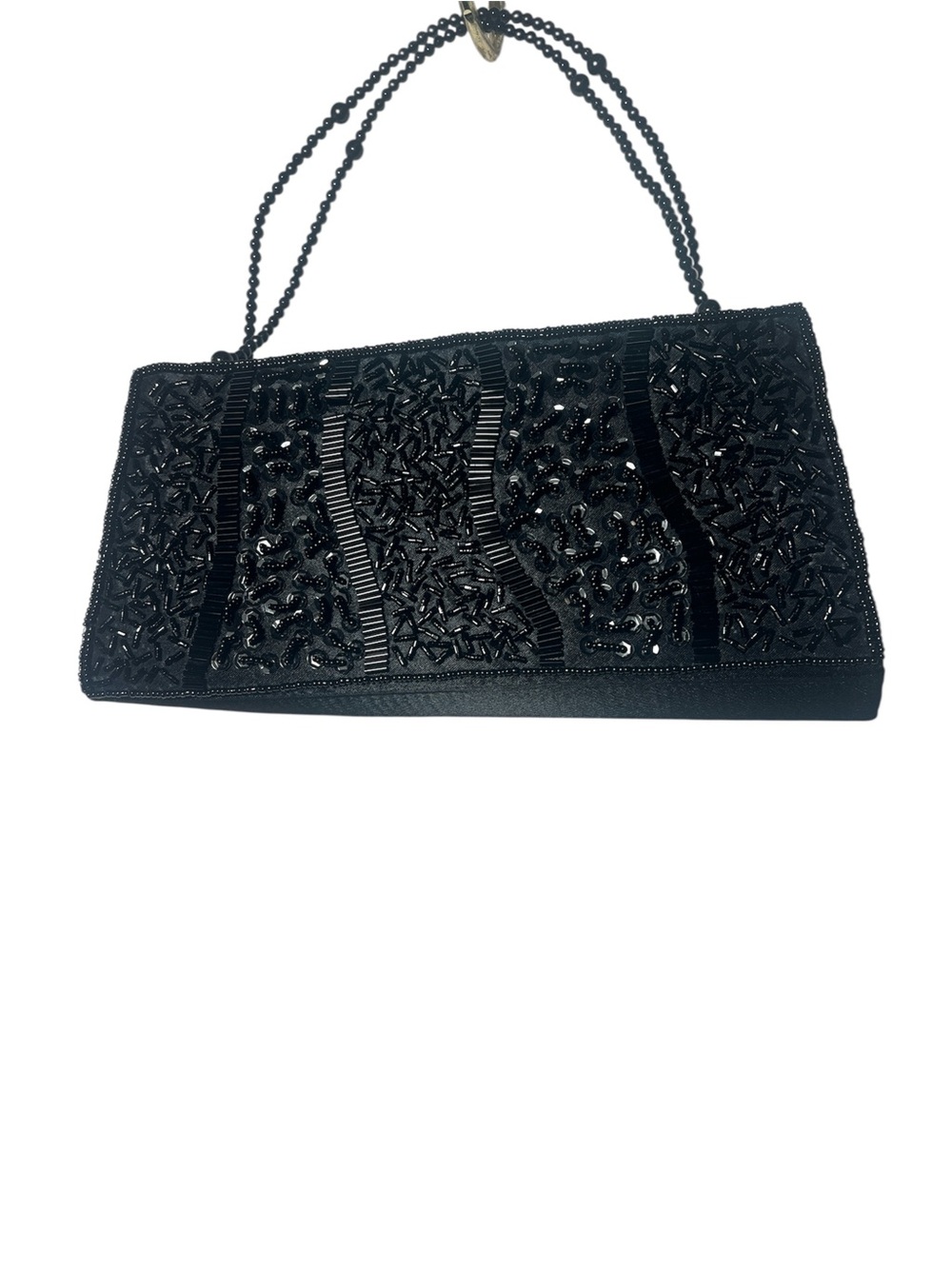 Bijoux Terner Black Beaded Evening Clutch
